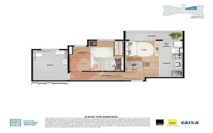 Apartamento à venda com 2 quartos, 53m² - Foto 7