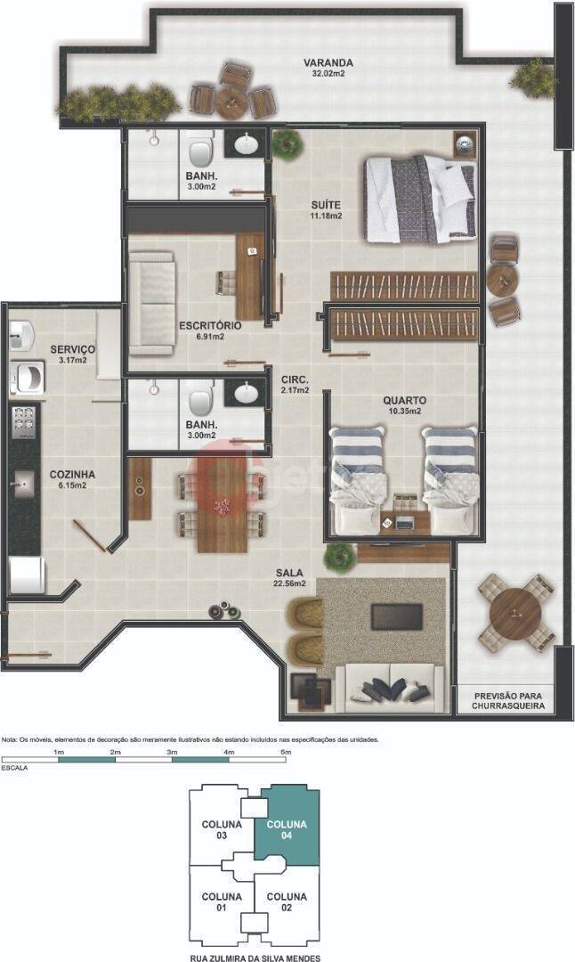 Apartamento à venda com 2 quartos, 105m² - Foto 11